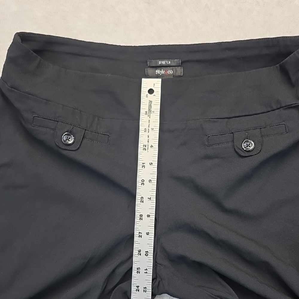 Style & Co Black Stretch Dress Pants Women’s XL Short Work Slacks - Picture 5 of 10